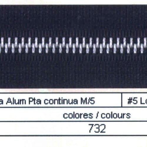 Cremallera Metal Continua num. 5