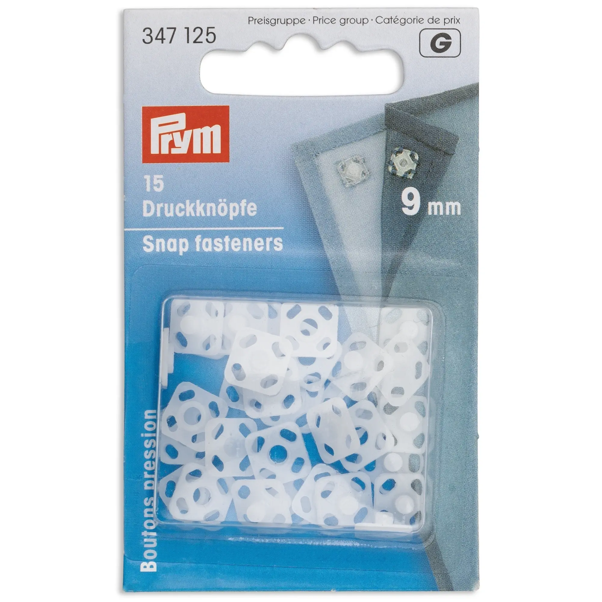 Broches de presión Prym 9 mm de plástico cuadrado 347125