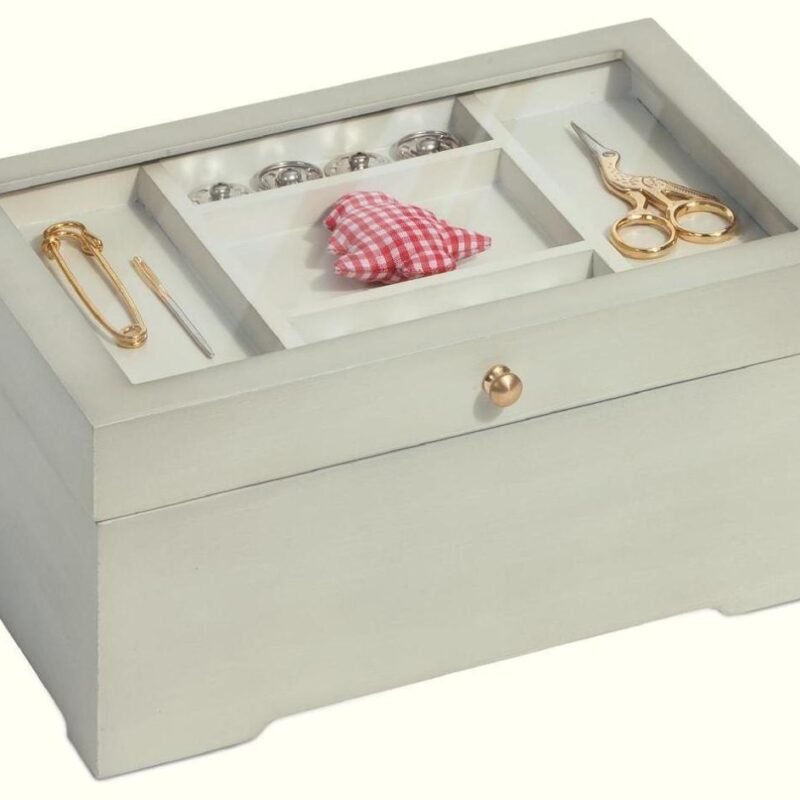 Caja de costura blanco antiguo Prym 612532