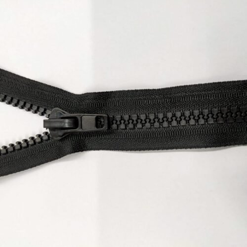 Cremallera malla 10 CH inyectada negra con separador.