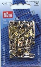 Imperdibles con resorte de latón y acero Prym Nº 3/0-3 Surtidos