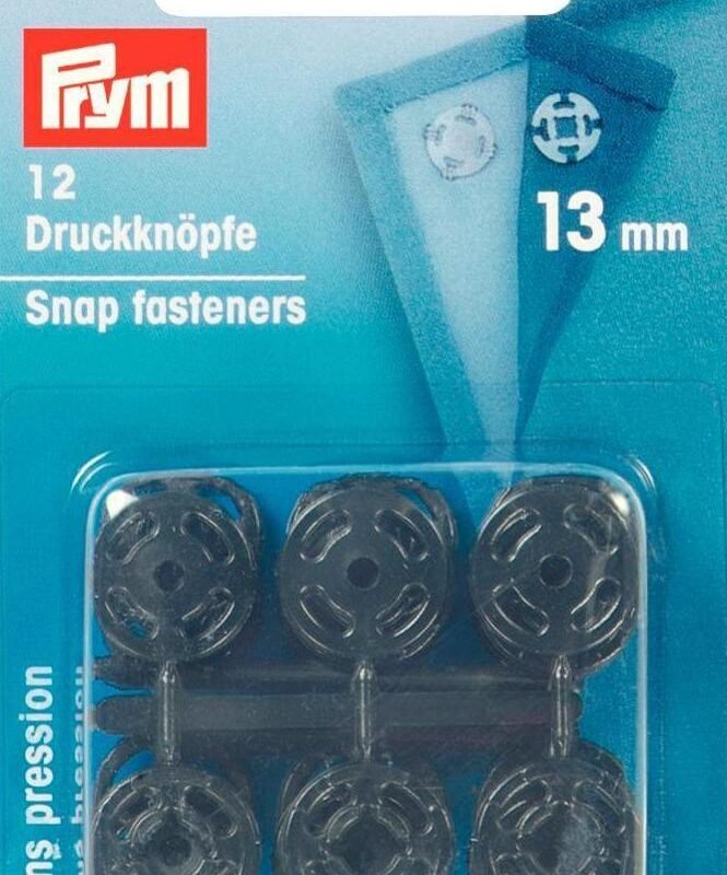 Broches de presión Prym negro 13 mm de plástico redondo 347162