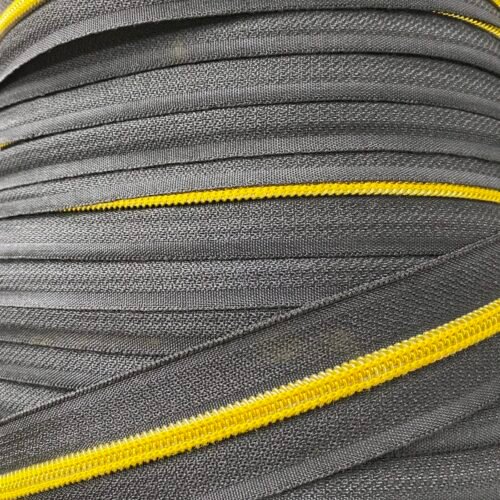 Cinta continua de cremallera nº 5 a metros Fantasia Negra/Dorada