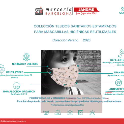 TEJIDO SANITARIO LISO PARA MASCARILLAS HIGIÉNICAS REUTILIZABLES