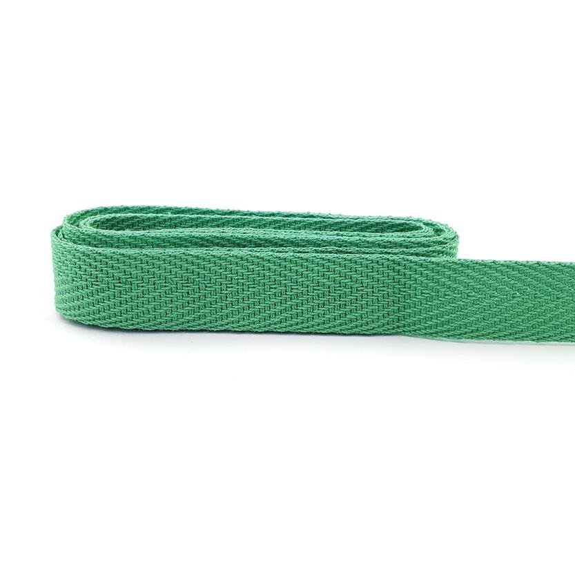 CINTA ALGODÓN EN FORMA ESPIGUILLA 1.5 CM-VERDE BILLAR