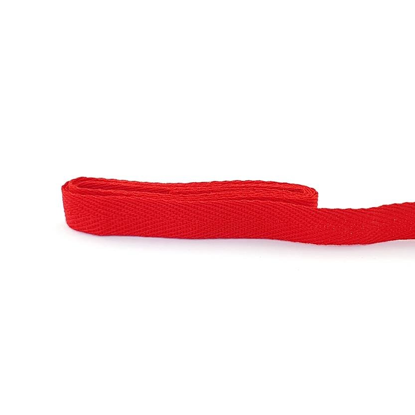 CINTA ALGODÓN EN FORMA ESPIGUILLA 1.5 CM-ROJO
