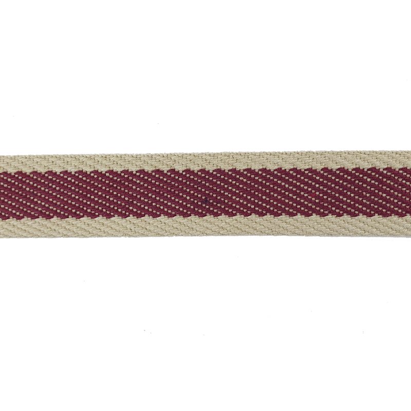 CINTA ESPIGA RAYAS ALGODÓN 3 CM. - GRANATE - Imagen 2