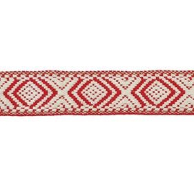 CINTA ESPIGA ÉTNICA ALGODÓN 3 CM. - ROJO/MARFIL