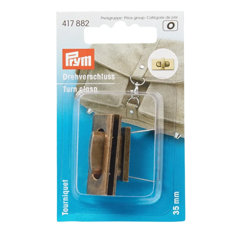 Torniquete para bolsos latón viejo cepillado Prym 417882