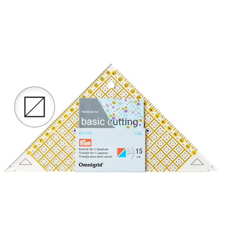 Triángulos 45 grados  'Omnigrid' para 1/2 cuadrados Prym 611314