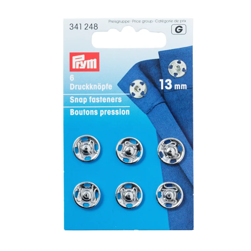 Broches de presión latón 13 mm latón plateado Prym 341248