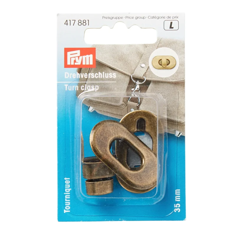 Torniquete para bolsas latón viejo PRYM 417881