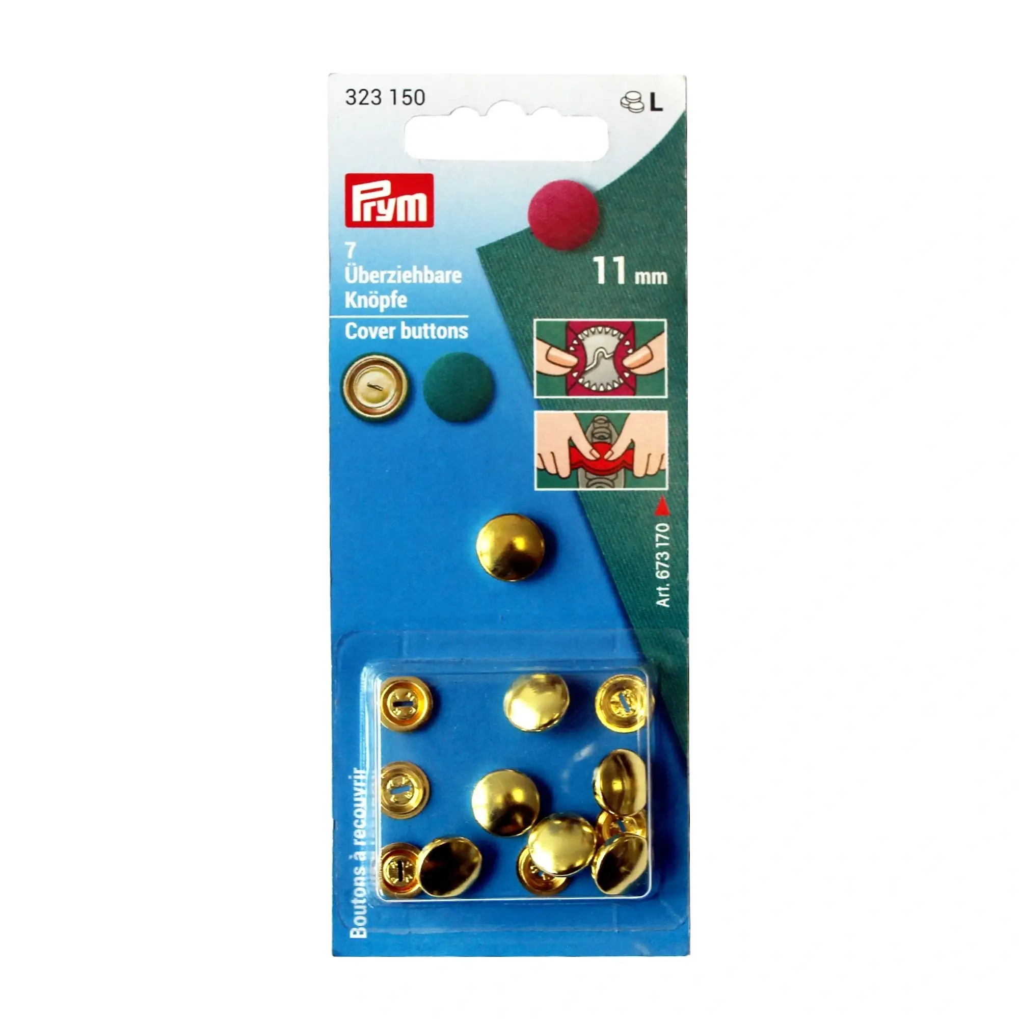 Botones revestibles 11 mm dorado Prym 323150