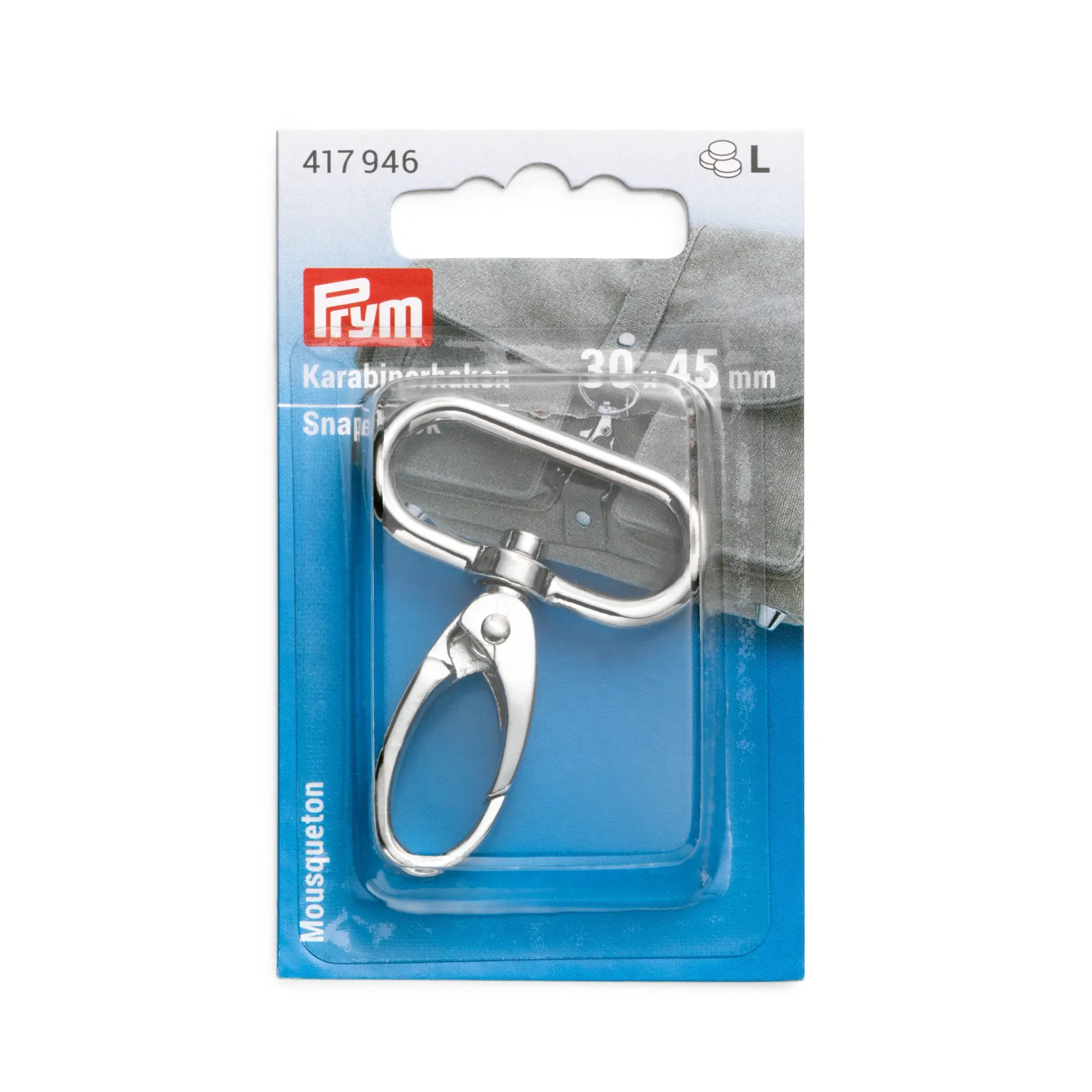Mosquetón 30x45mm plateado Prym 417946