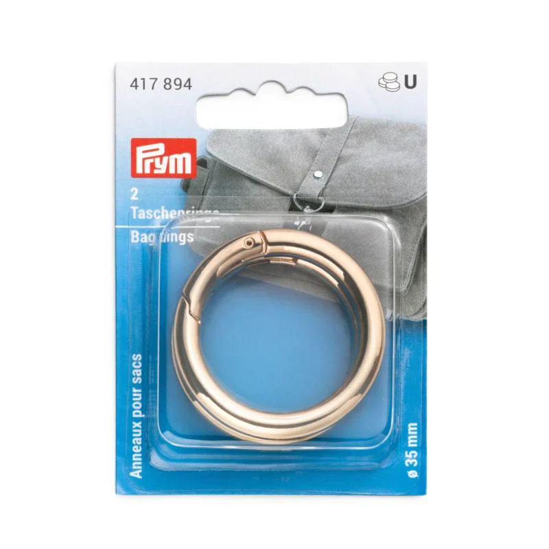 Anillos para bolsos 35mm oro nuevo 2pz Prym 417894