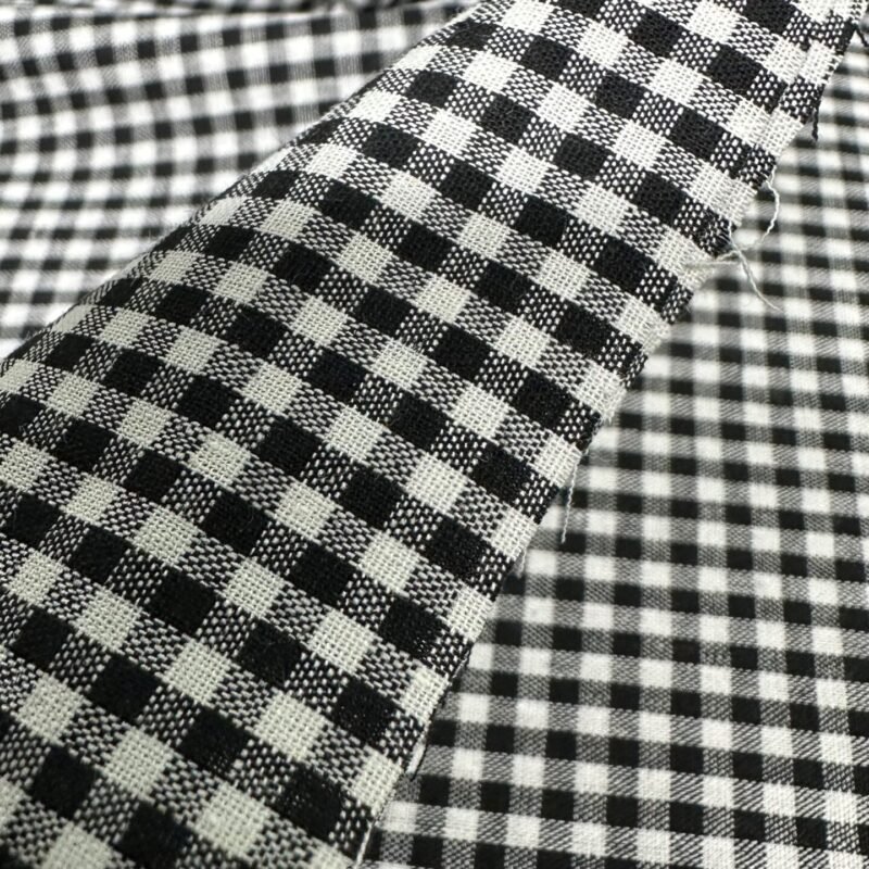 tejido estampado vichy negro