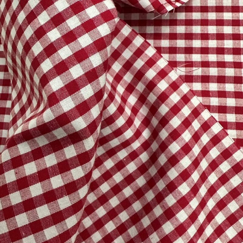 TEJIDO VICHY COLOR GRANATE