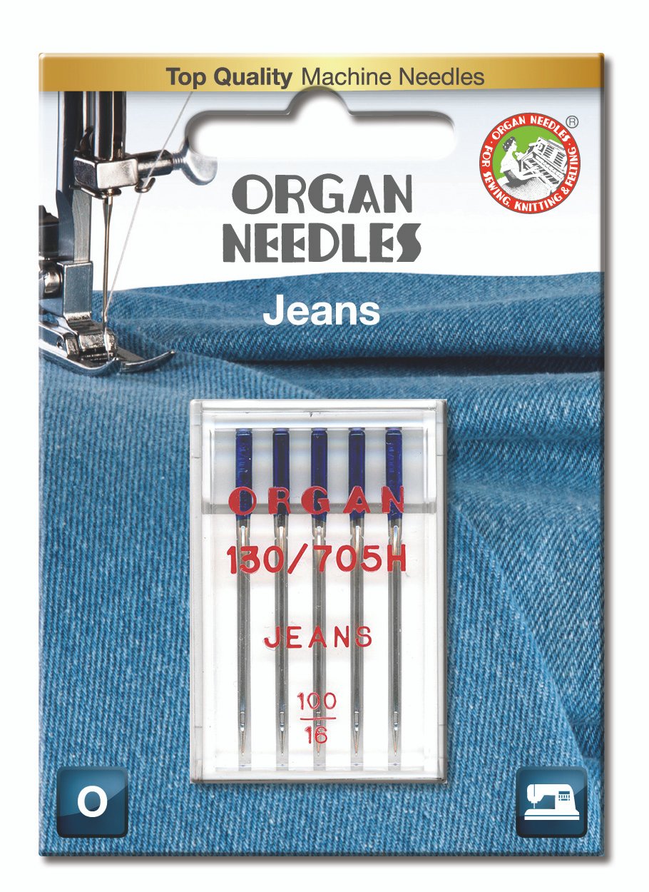 Agujas para Maquina de coser ORGAN JEANS 130/705 H  100-Ref.5524100BL