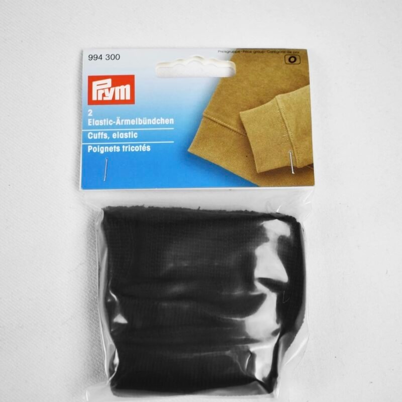 Puños punto elástico Negro 9cm Prym 994300