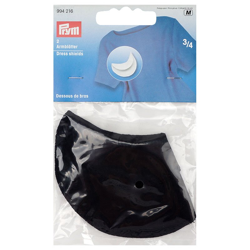 Sobaqueras 3/4 para mangas cortas Negro Prym 994216