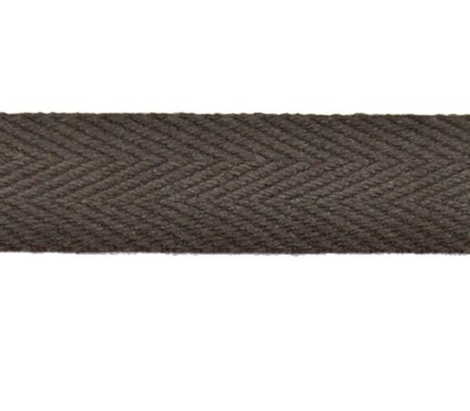 Cinta rígida espiga lisa algodón 2.5 cm. Marrón oscuro.