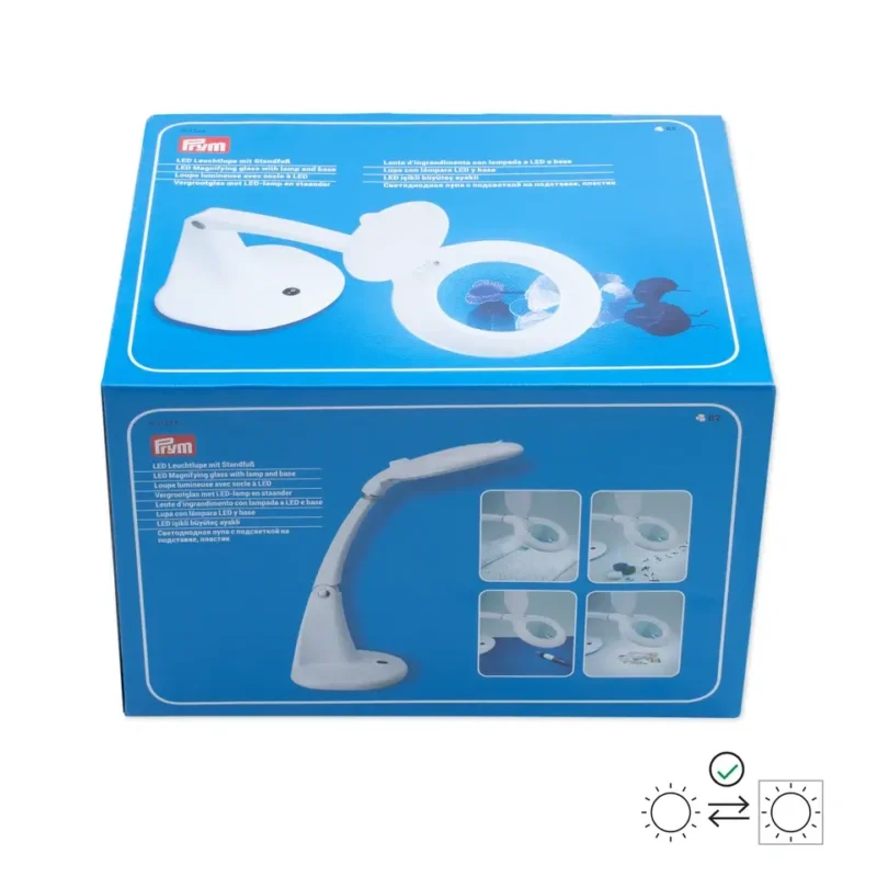 Lupa LED con lámpara y base Prym 610384